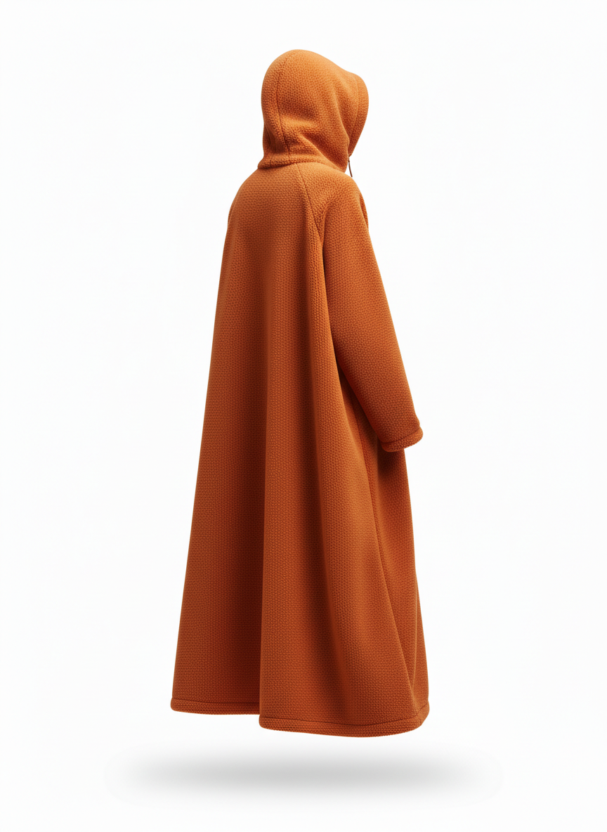 Long Dress with Hooded Neck and Sweatshirt Cut